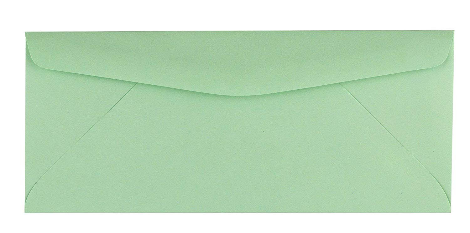 50 Business Envelopes, Standard Flap (Green, 9.5" x 4.125") Walmart