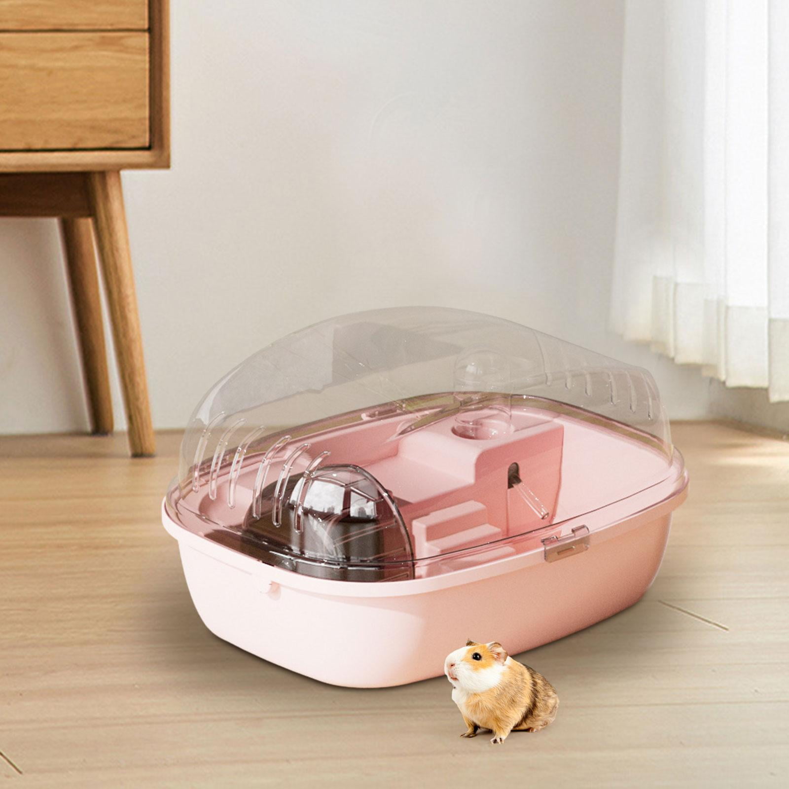 FITYLE Hamster Cage Habitat Exercise Playing House Openable Top Small Animal Cage for Guinea Pigs Hedgehog Small Animals pink