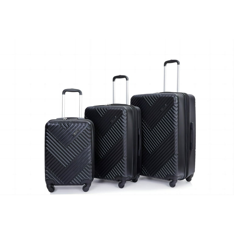 HomGarden 3PCS (22/26/30 inch) Travel Luggage Set Expandable Hardside  Suitcase Spinner Wheels Black