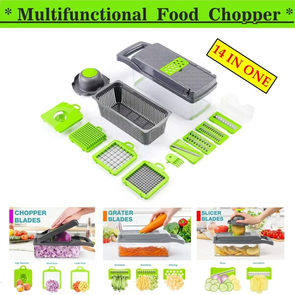 14 In 1 Multifunctional Kitchen Food Chopper Vegetable Slicer Dicer Fruit Cutter