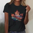 thumbnail image 2 of Tops de Manga Corta de Verano para las Mujeres Imprimir Blusa de Cuello Redondo, Moda Ligera de Poliéster Spandex, 2 of 3