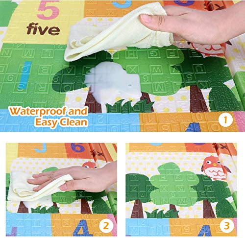 Bammax Play Mat Infants Toddlers Non Toxic Baby Crawling Mat Waterproof Kids Playmat for Babies