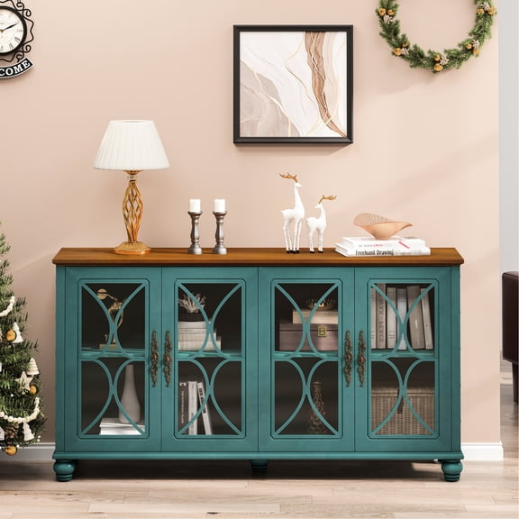 MDF and Glass Material - Four - Door Cabinet for Versatile Use - Hallway - Fit Any Space