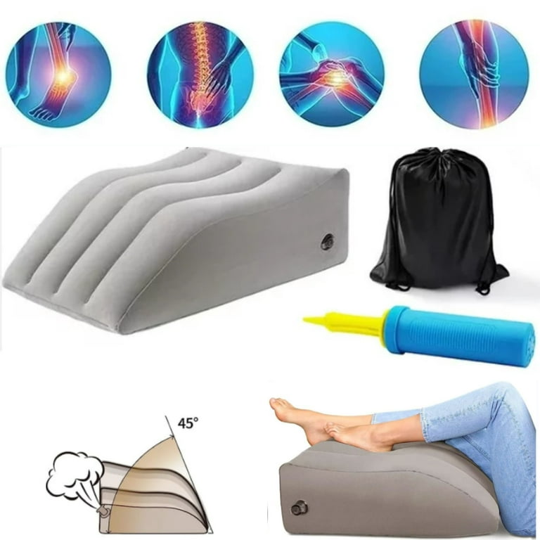 QISHFEN Leg Elevation Pillow Inflatable, Leg Rest Pillow Bed Wedge Post  Surgery Elevated Wedge Pillows for Sleeping,Hip and Knee Pain Relief, Foot  and
