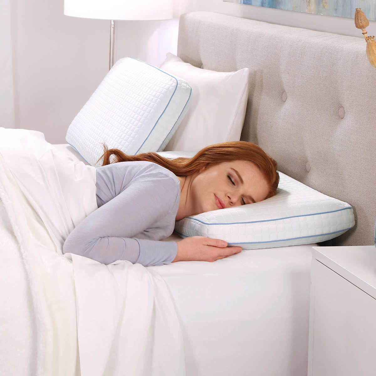 "PureLUX Simply Cool Gel Memory Foam Pillow, Queen "