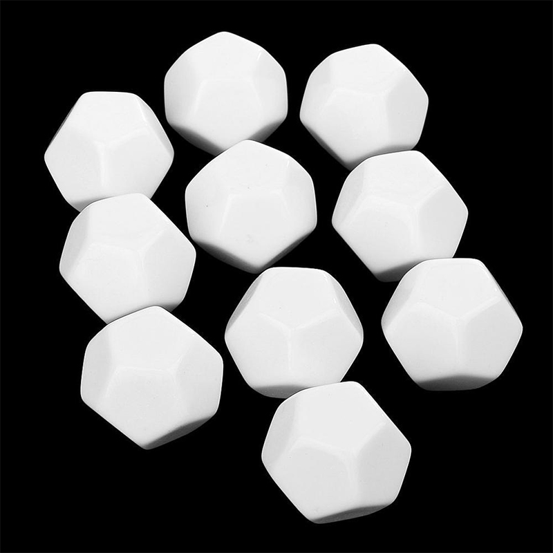 12 Sides Flat Glossy Naked Gaming Table Dice Action Dice Light Board Dice