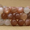 thumbnail image 4 of Natural Multicolor Sunstone Crystal Gemstone 8mm Round Beads Stretch Bracelet 7" Unisex, 4 of 5