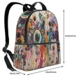 thumbnail image 4 of Lsque Abstract Colorful Dripping Circles Pattern Backpack – School Travel Canvas Daypack with Ergonomic Padded Straps, Multiple Compartments & Leather Handle, 4 of 5