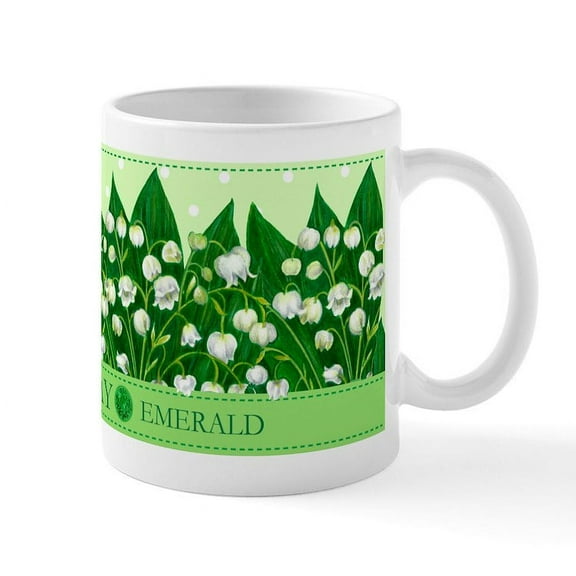 CafePress - Birth Flowers And Gem Mug May - 11 oz Ceramic Mug - Novelty Coffee Tea Cup