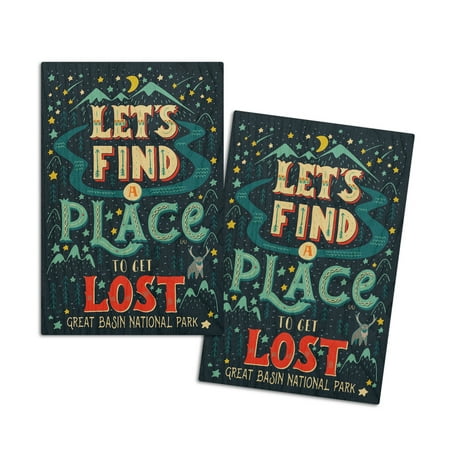 

Great Basin National Park Nevada Lets Find A Place To Get Lost (4x6 Birch Wood Postcards 2-Pack Stationary Rustic Home Wall Decor)