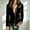 Black, variant on Velvet Jacket for Women V Neck Long Sleeve Zip Up Slim Fit Casual Party Coat Orange M
