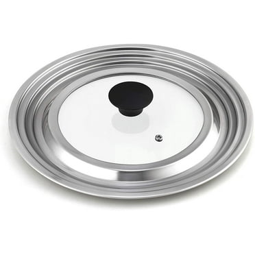 Cook N Home 02670 Stainless Steel with Glass Center Universal Lid, Fits 8, 10.25, 11, and 12-Inch, Silver