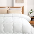 thumbnail image 5 of arkawon All Season Down Alternative Oversized King Comforter, Winter Warm Ultra Soft Quilted Duvet Insert with Corner Tabs, Wavy Box Stitched, Luxury Fluffy Lightweight (White, 98 x 116 inch), 5 of 7