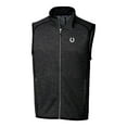 thumbnail image 2 of Men's Cutter & Buck Heather Charcoal Indianapolis Colts Big & Tall Mainsail Sweater-Knit Full-Zip Vest, 2 of 3