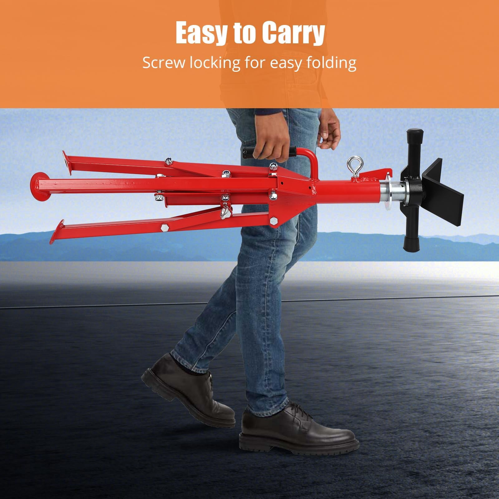 Red 2-Pack 2500LBS Adjustable Folding Pipe Jack Stands