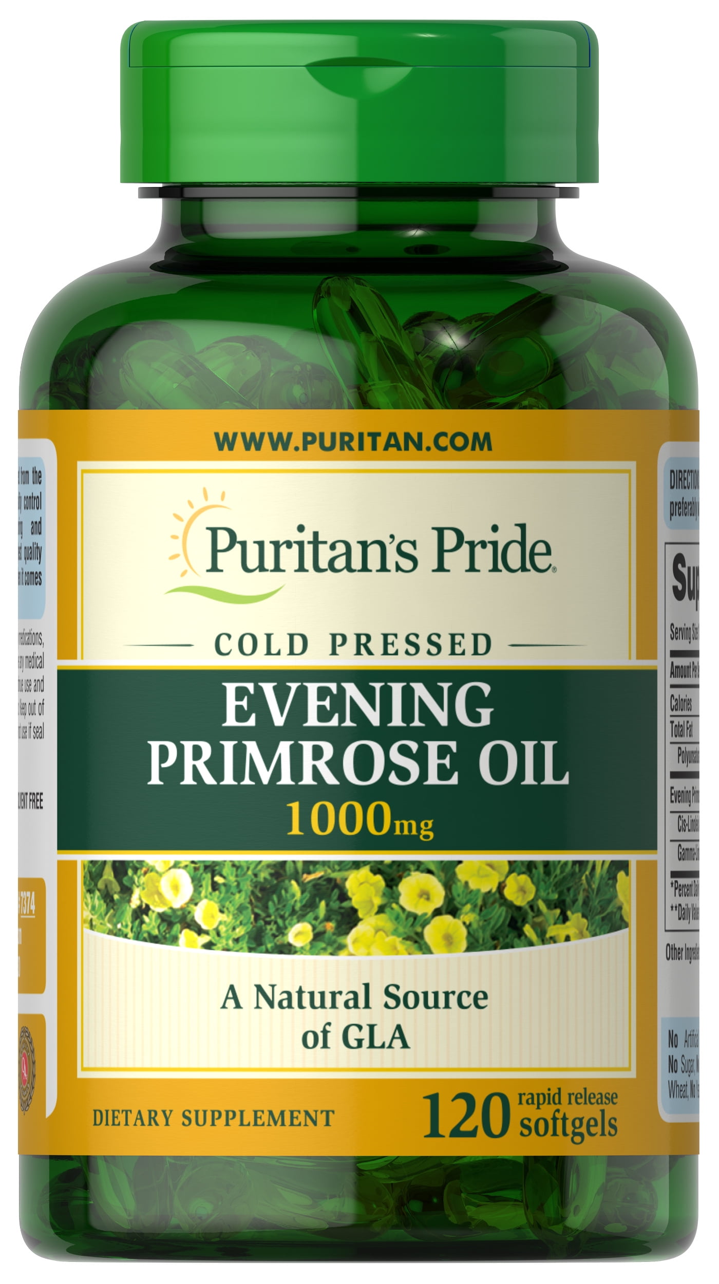 Evening Primrose Oil 1000 mg with GLA 1000 mg 120 Softgels by Puritan's Pride