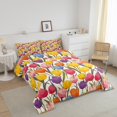 thumbnail image 2 of YST Ensembles de Literie Arc-en-Ciel Fleur Simple Couette Florale Colorée Chic Girly Tulipe Insert de Couette Feuille Botanique Literie Ensemble de Literie Filles Femmes Dame Insert de Couette Déco Maison Microfibre, 2 of 5