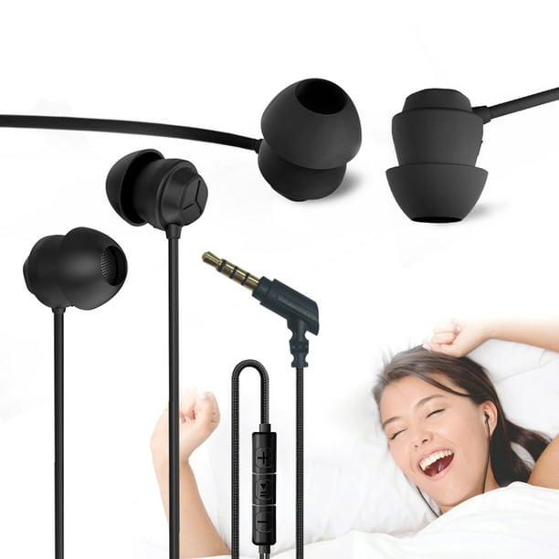 X110 sommeil écouteurs anti-bruit écouteurs intra-auriculaires silicone  ultra-doux écouteurs 3.5mm filaire casque pour iPhone Android téléphones  intelligents 