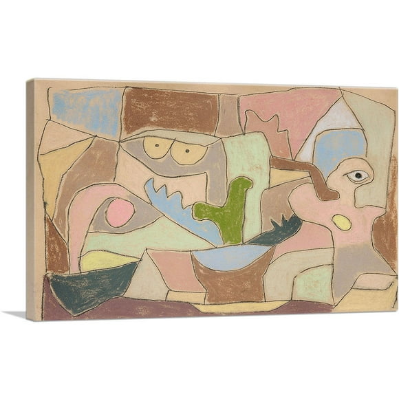 ARTCANVAS Also True of Plants - Gilt Auch Fur Pflanzen 1932 Canvas Art Print by Paul Klee - Size: 18" x 12" (0.75" Deep)