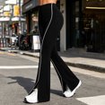thumbnail image 2 of Noric Women Stripe Split Flare Yoga Pants High Waist Stretch Bootcut Slim Fit Casual Workout Jogging Daily Trousers, 2 of 6