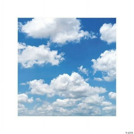 Fun Express Sky Cloud Backdrop & Decor Set - Ideal for Birthday Parties Photo Shoots Special Occasions - Vibrant Blue Set - Perfect Creating Stunning Party Atmospheres Elegant Celebrations - 2 Pieces