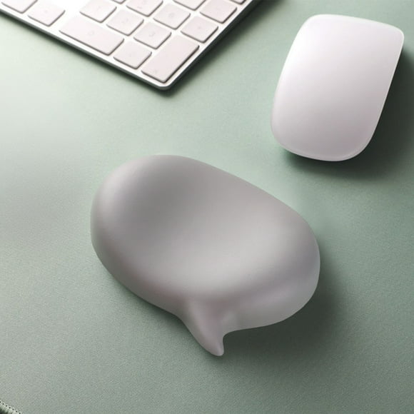 Descanso de muñeca de gel suave gris, protector de muñeca de goma mousepad con soporte para la mano