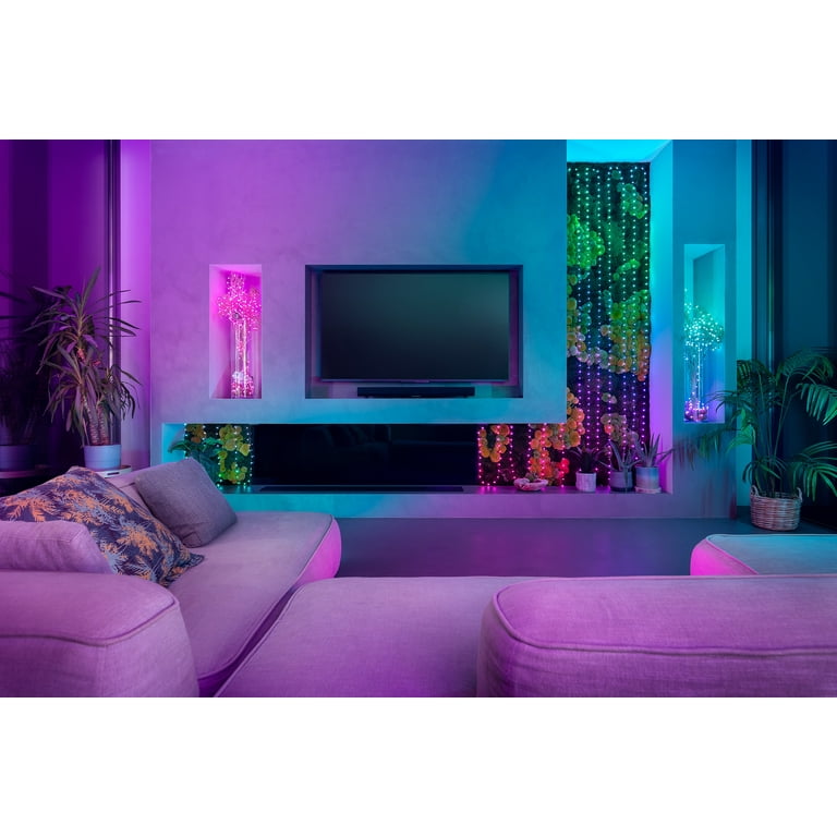 Twinkly Strings USB-C Star 200 LED, Guirlande LEDs En Forme D'Étoile, Fil Lumineux LED Multicolore RGB, Lumières Saint-Valentin, Compatible Avec Alexa, Google Home, Alimentation USB C, Fil Vert, 12m