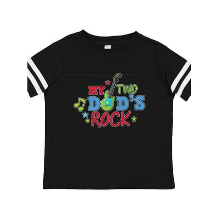 

Inktastic My Two Dads Rock with Guitar Gift Toddler Boy Girl T-Shirt