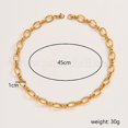thumbnail image 3 of 2pc Stainless Steel Oval Link Chain Necklacces Golden 17.72 inch(45cm), 3 of 4