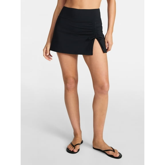 Time and Tru Women's and Women's Plus Size Ribbed Swim Skirt, Sizes XS-3X