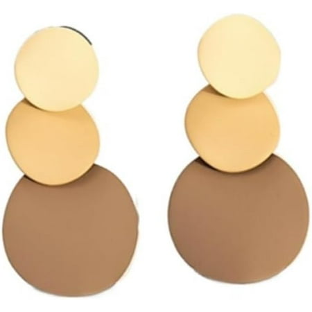 Disc fringed sweet cool style earrings geometric versatile round earrings[f644]
