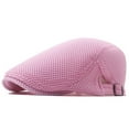 thumbnail image 3 of GILIGEGE Men's Cotton Flat Ivy Gatsby Newsboy Driving Hat Irish Cabbie Ivy Driving Hunting Cap Men Breathable Mesh Summer Hat Newsboy Beret Cap Cabbie Flat Cap Pink One Size, 3 of 3