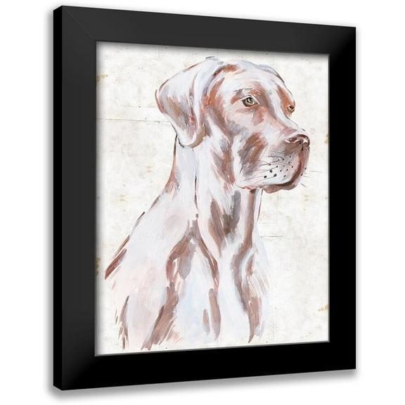 Wang, Melissa 12x14 Black Modern Framed Museum Art Print Titled - Sitting Dog IV