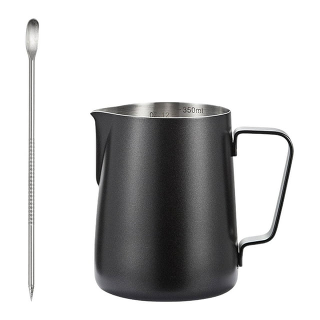 Taza de café espresso, jarra para espumar leche, jarra para salsas, lattes, 350 ml Negro