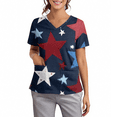 thumbnail image 3 of America 250 Years Scrub Shirt for Women American Flag Print Fourth Of July Patriotic Star Short Sleeve Tshirt V Neck Regular Fit Soft Nursing Uniforms with Pockets, #01 White, 5XL, 3 of 4