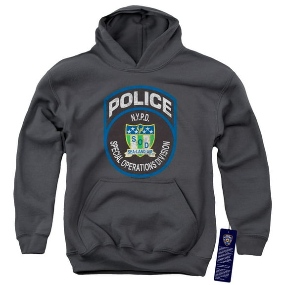 New York City Special Ops Youth Pullover Hoodie Sweatshirt Charcoal