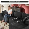 thumbnail image 3 of BedLuxury 102" Cloud Sectional Couch with L-Shape Chaise,Modern Modular Sofa with Deep Seat, Upholstered Couches for Living Room Bedroom,No Assembly Required, Black, 3 of 8