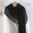 thumbnail image 2 of Yoyauz Cotton Blend Pleated Vintage Soft Scarf SithTassel Edges, Linen Scarf, Shawl, Travel Scarf （35"×70"）, 2 of 8