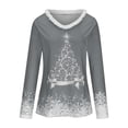 thumbnail image 4 of DPTALR T-shirt Bas Ajusté à Manches Longues pour Femmes, en Peluche, à Col en V, Patchwork, Imprimé de Noël, 4 of 6