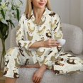 thumbnail image 6 of Fuzoiu Chicken Cartoon Print Women's Long-Sleeved Pajama,Lounge Button Down Nightwear,Womens Notch Collar Pajama Set-Medium, 6 of 7