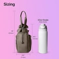 thumbnail image 2 of Nollia Taupe Quilted Nylon Water Bottle Holder Sling Bag | Reusable Bottle Carrier Bag with Adjustable Strap | Hand-Free with Card Slot and Phone Pocket | Perfect for Hiking, Walking, Outdoor Travel, 2 of 6