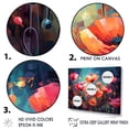 thumbnail image 3 of Designart "Dreams Of Vibrant Peach And Pink Poppy Fields" Poppies Floater Framed Canvas Wall Art, 3 of 5