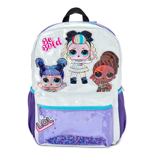 L.O.L. Surprise! Girls' Be Bold Glitter Purple Backpack - Walmart.com