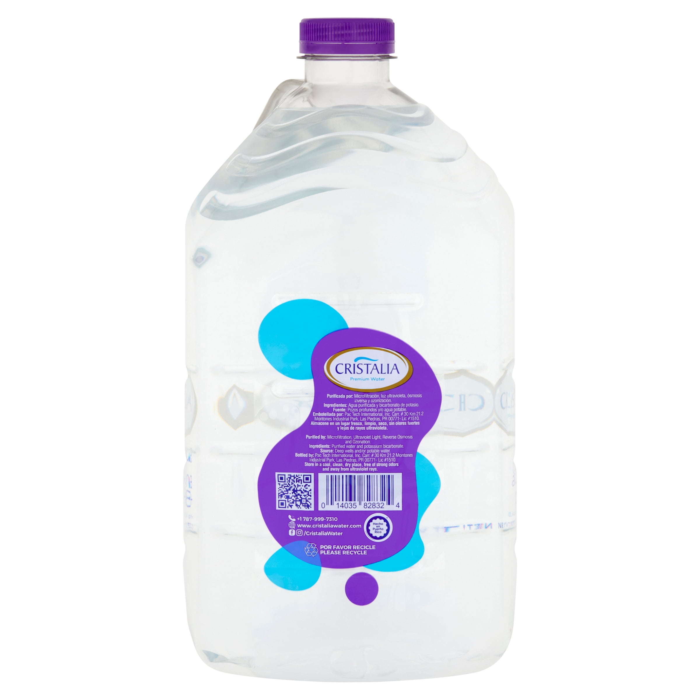 Cristalia Alkaline Water 120 fl. oz (3.55 L) Eco-Friendly Plastic Jug