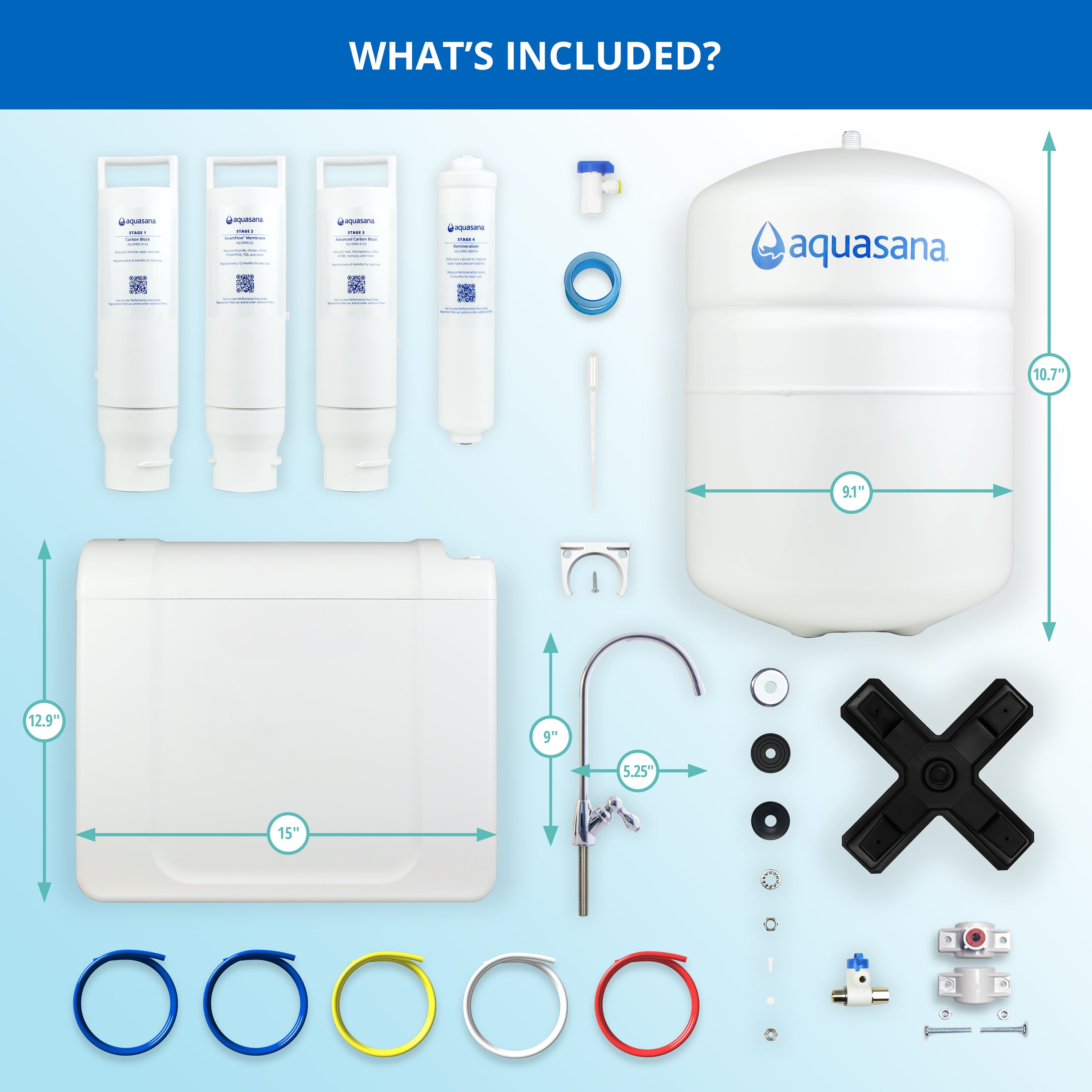 Aquasana SmartFlow® Reverse Osmosis Water Filter System - Chrome Faucet