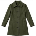 thumbnail image 6 of Women's Mid Length Wool Coat Lapel Collar Long Sleeve Button Front Classic Office Coat, 6 of 8