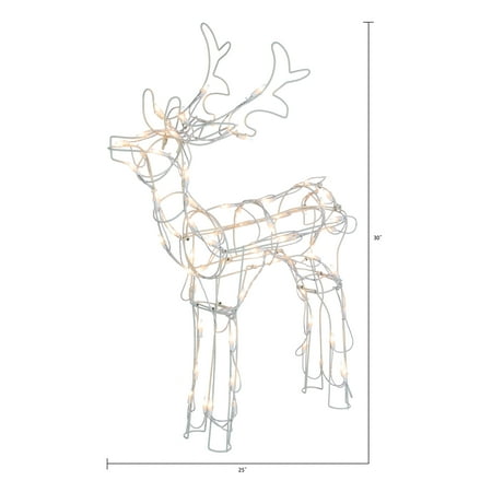 Holiday Time Light-Up Buck Outdoor Christmas Décor, 30 in