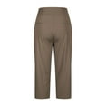 thumbnail image 6 of Women's Cropped Stretch Pant Comfortable Fitness Pants Yoga Cropped Pants Work Pants Casual Yoga Capri Pants Coffee XL, 6 of 7