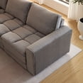 thumbnail image 3 of Oversize Convertible Sectional Couch with Detachable Seat and Back Cushion, Sleeper Sofa with Corduroy Upholstery for Living Room and Office, 4 Seats, Grey, 3 of 7