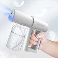 thumbnail image 4 of ¡No Te Lo Pierdas!, Pulverizador de humidificación con luz azul, pulverizador de mano inalámbrico de doble propósito con carga USB, disponible en negro o blanco Akmoler, 4 of 9